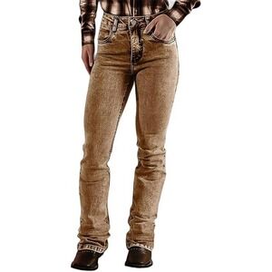 Women's Boot Cut Jeans in Tan
